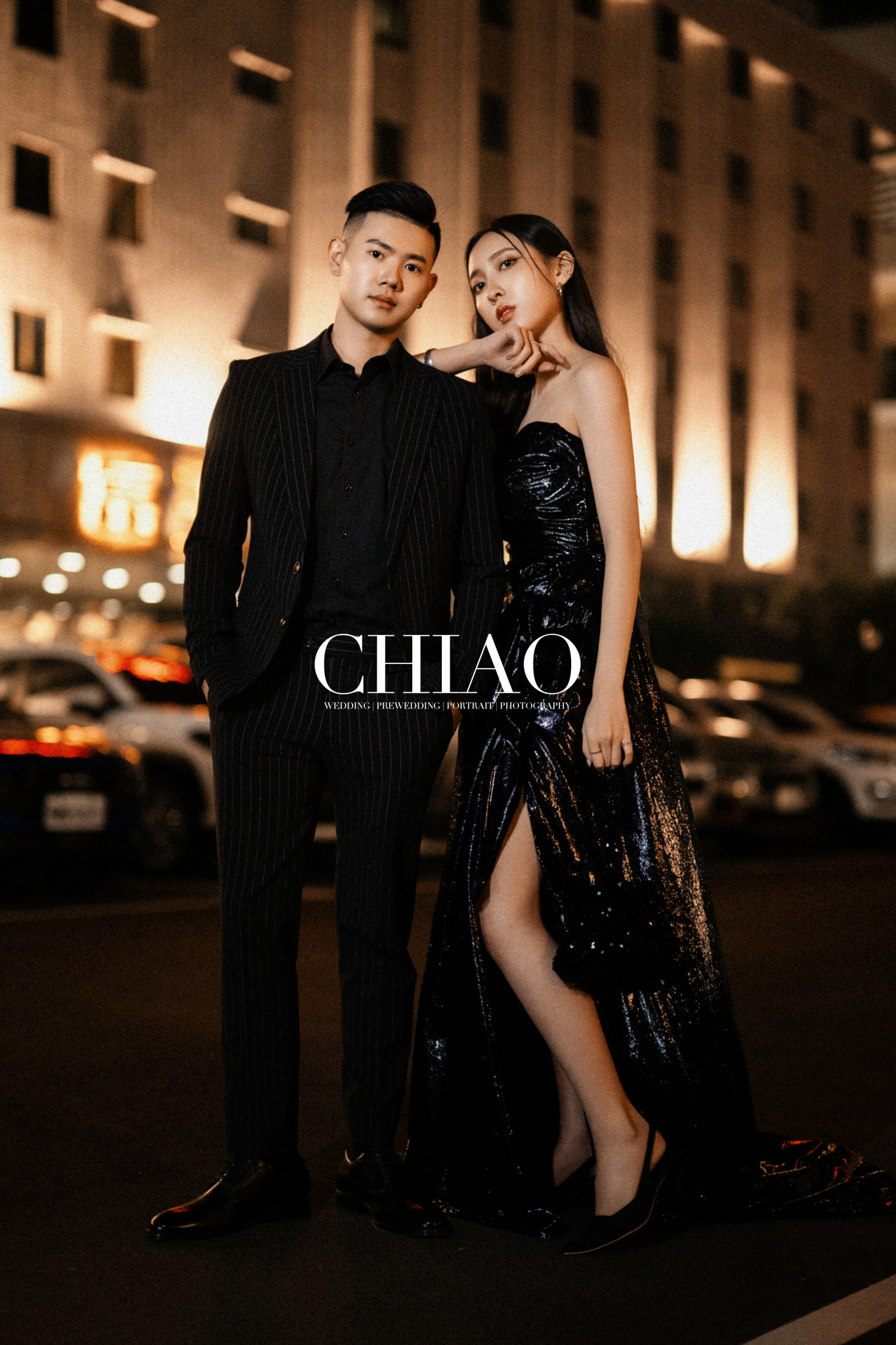 極致浪漫！黑金摩登夜景婚紗拍攝推薦 | 台中婚紗工作室 | CHIAO