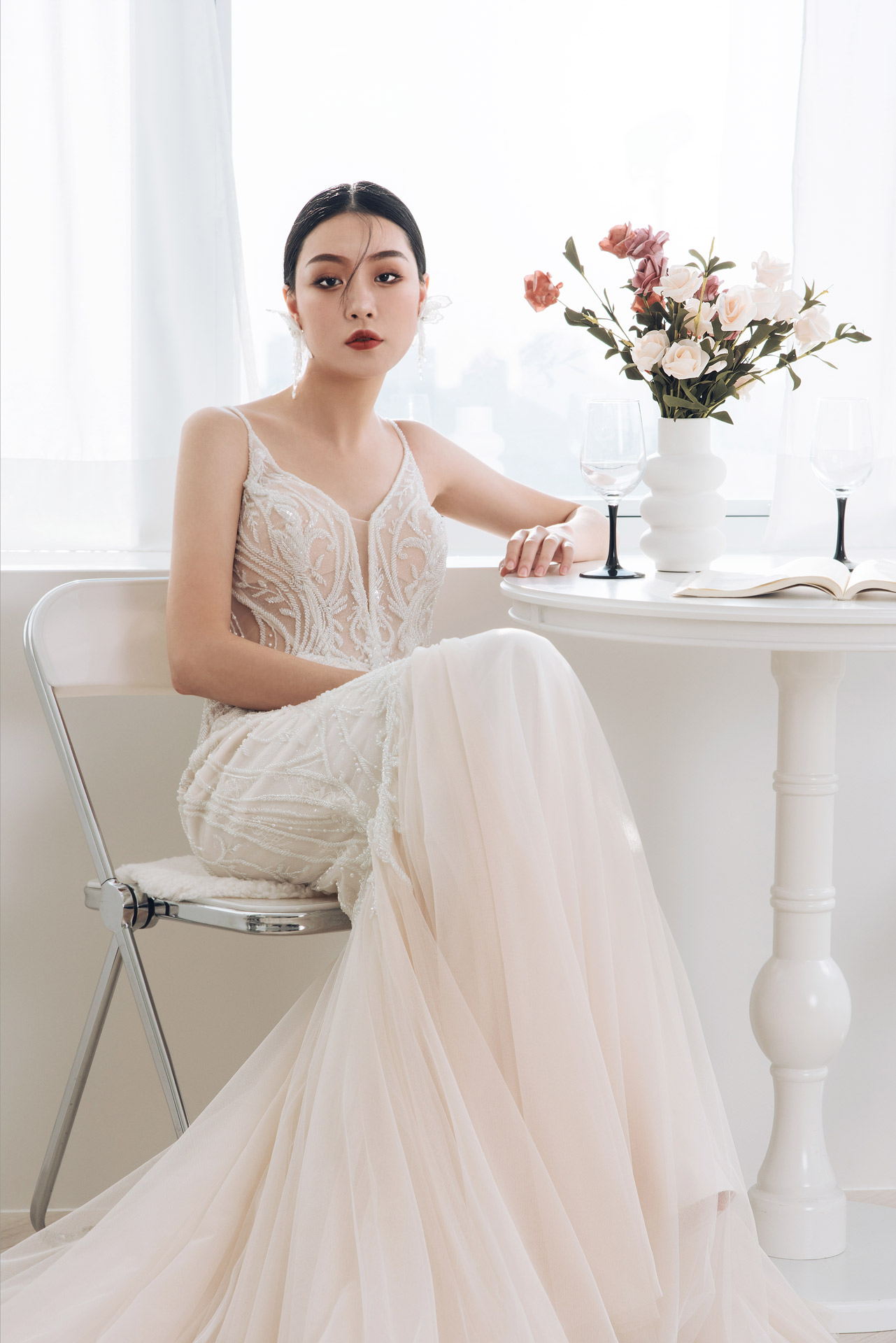 線上禮服 | Pollardi Collection | 西班牙手工婚紗 | A-V091 | 八田伴伴 手作禮服婚物所 - 自助婚紗 / 單租禮服