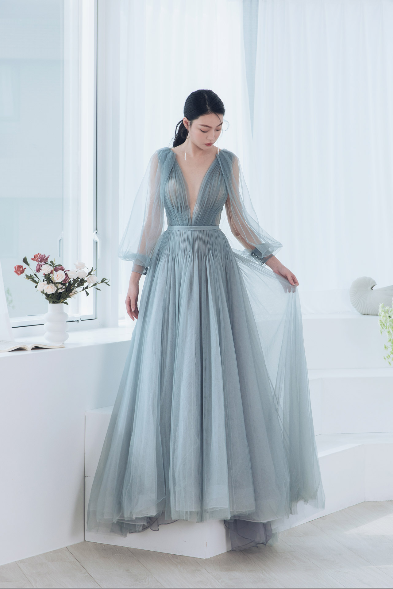 線上禮服 | Bride Collection | B-V076 | 攝影：田富生 Photography | 八田伴伴 手作禮服婚物所 - 台中婚紗工作室/單租禮服/自助婚紗攝影