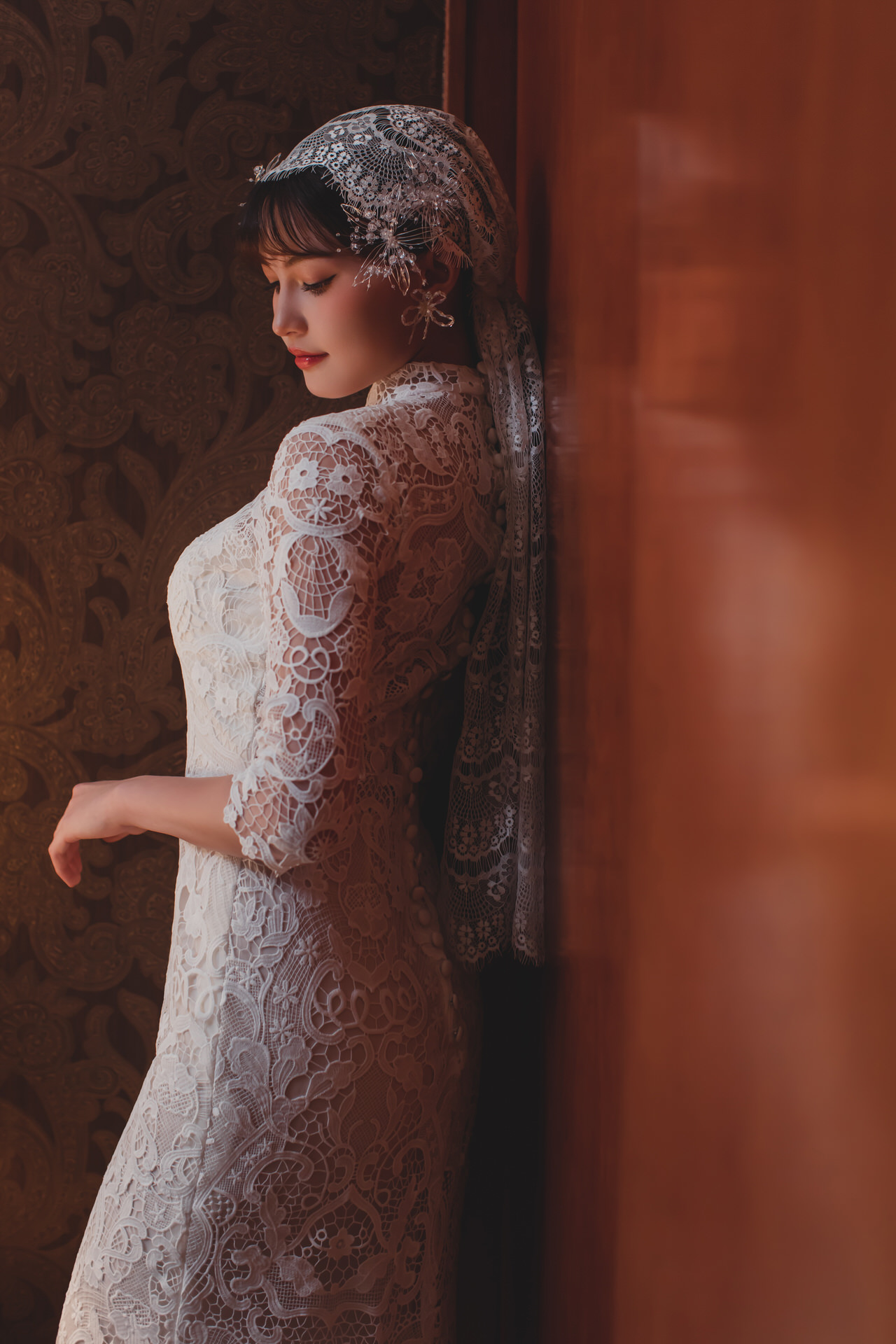 線上禮服 | Bride Collection | A-P138 | 立領蕾絲訂製品牌白紗