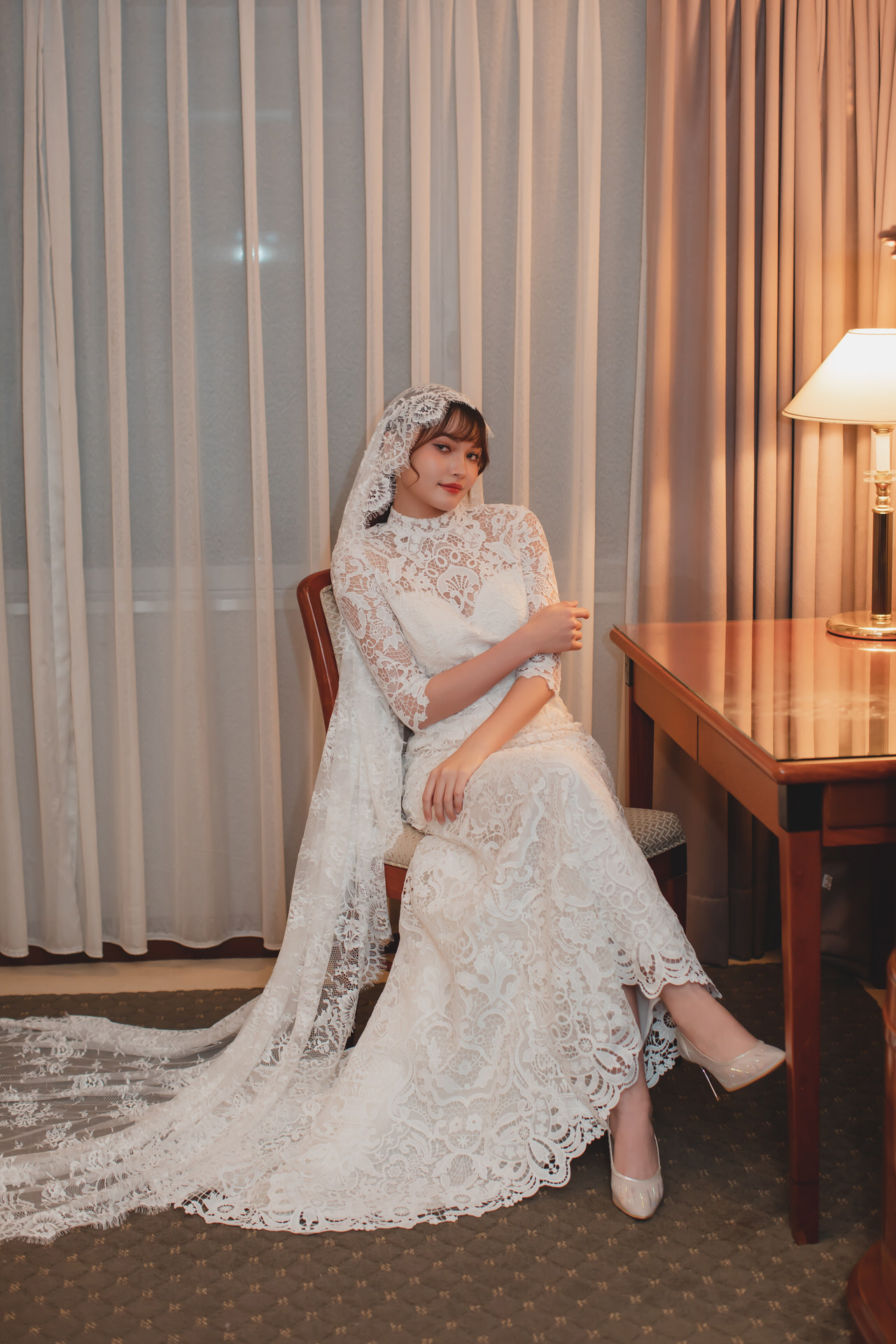 線上禮服 | Bride Collection | A-P138 | 立領蕾絲訂製品牌白紗