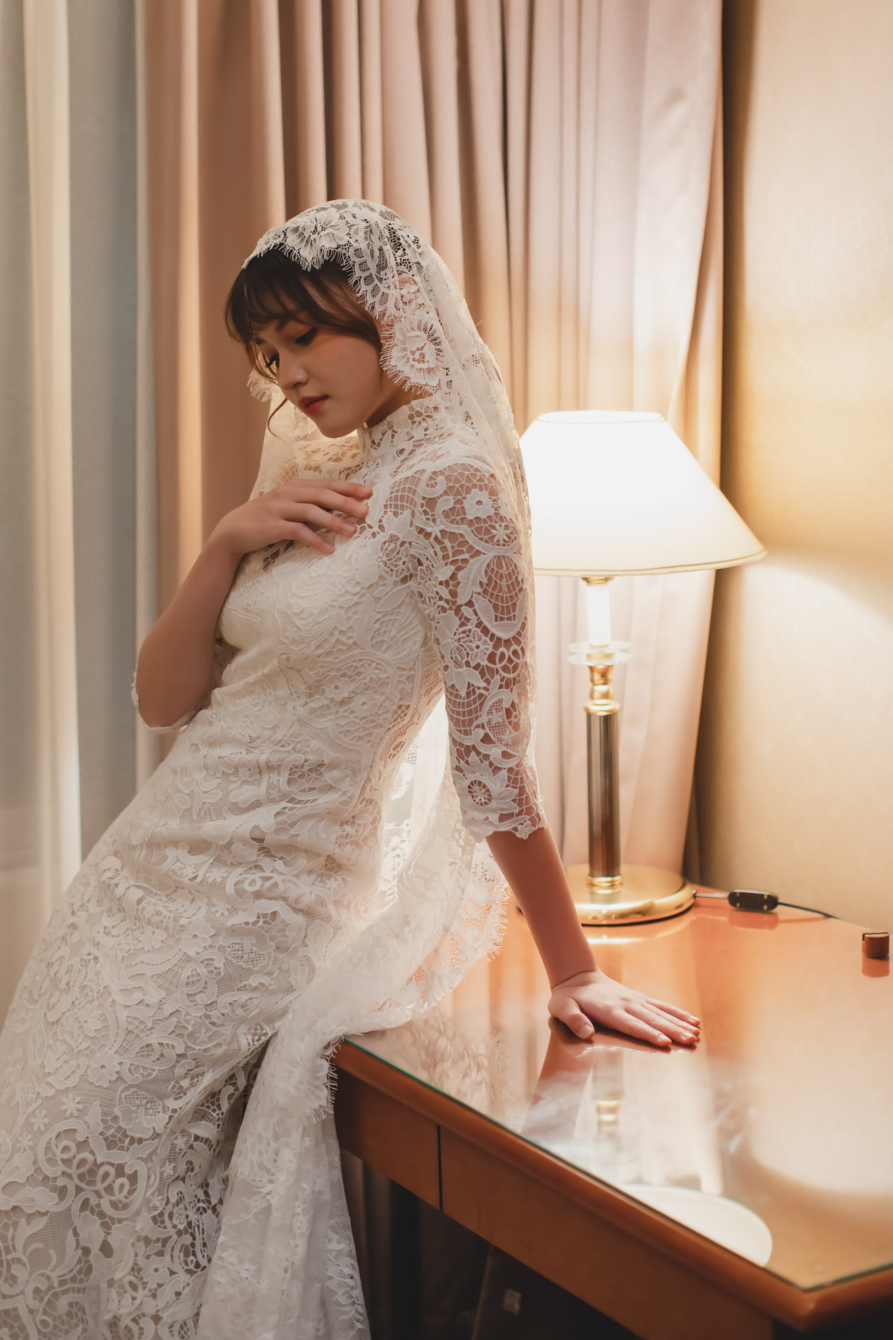 線上禮服 | Bride Collection | A-P138 | 立領蕾絲訂製品牌白紗