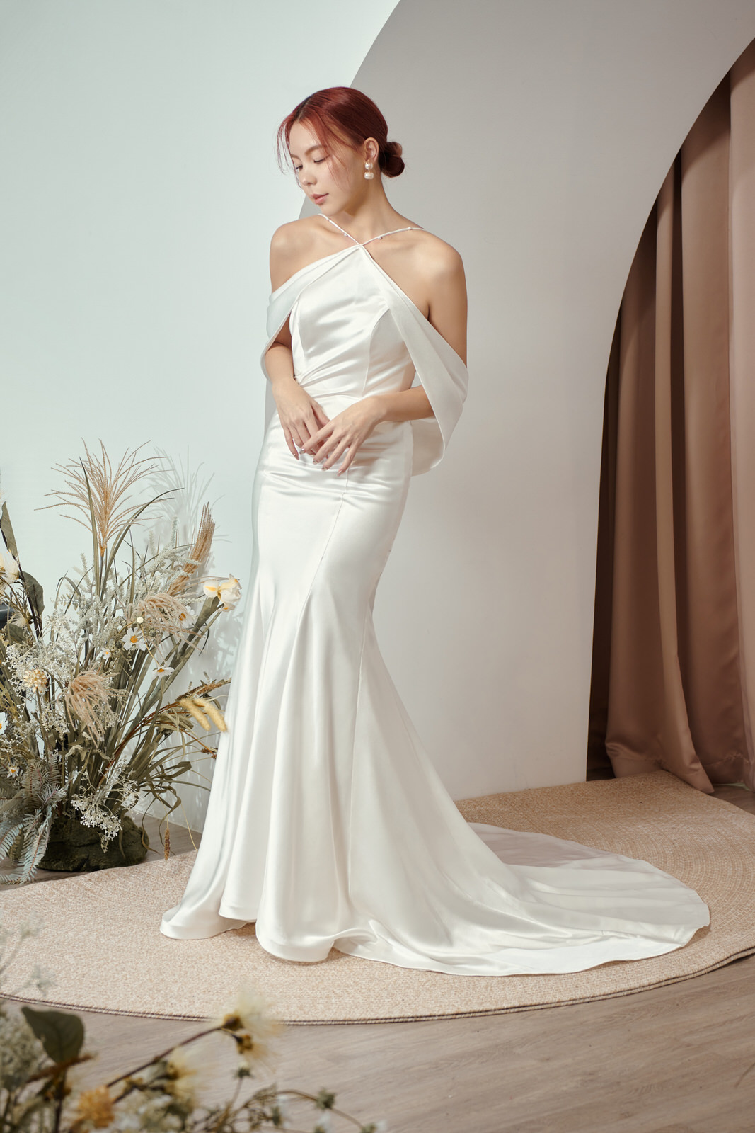 線上禮服 | Bride Collection | A-V099 | 落肩手工訂製白紗