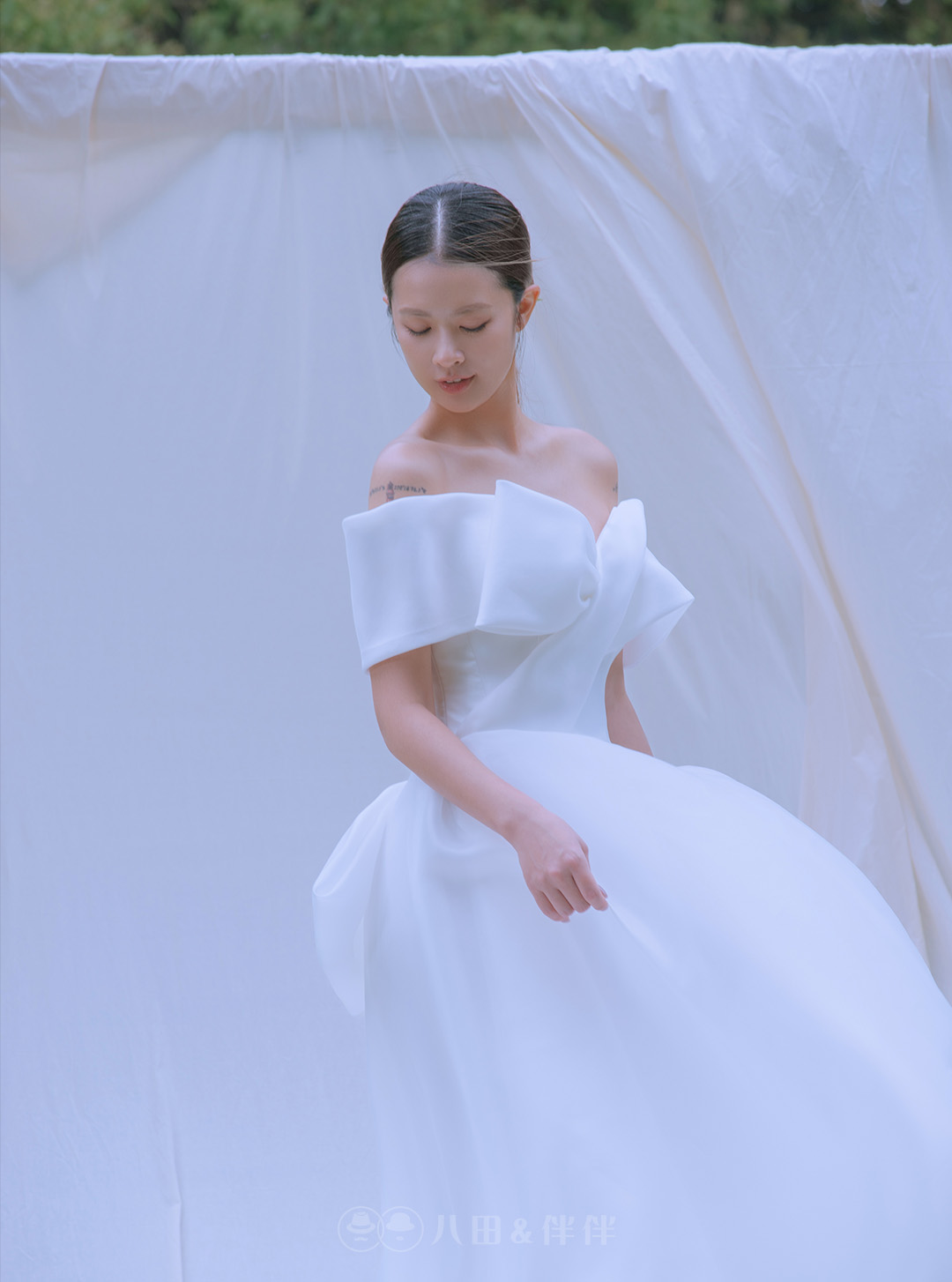 品牌婚紗 | 蝴蝶袖A-line婚紗 | 手作系列 | 量身訂製 | 台中婚紗 | 八田伴伴 手作禮服婚物所