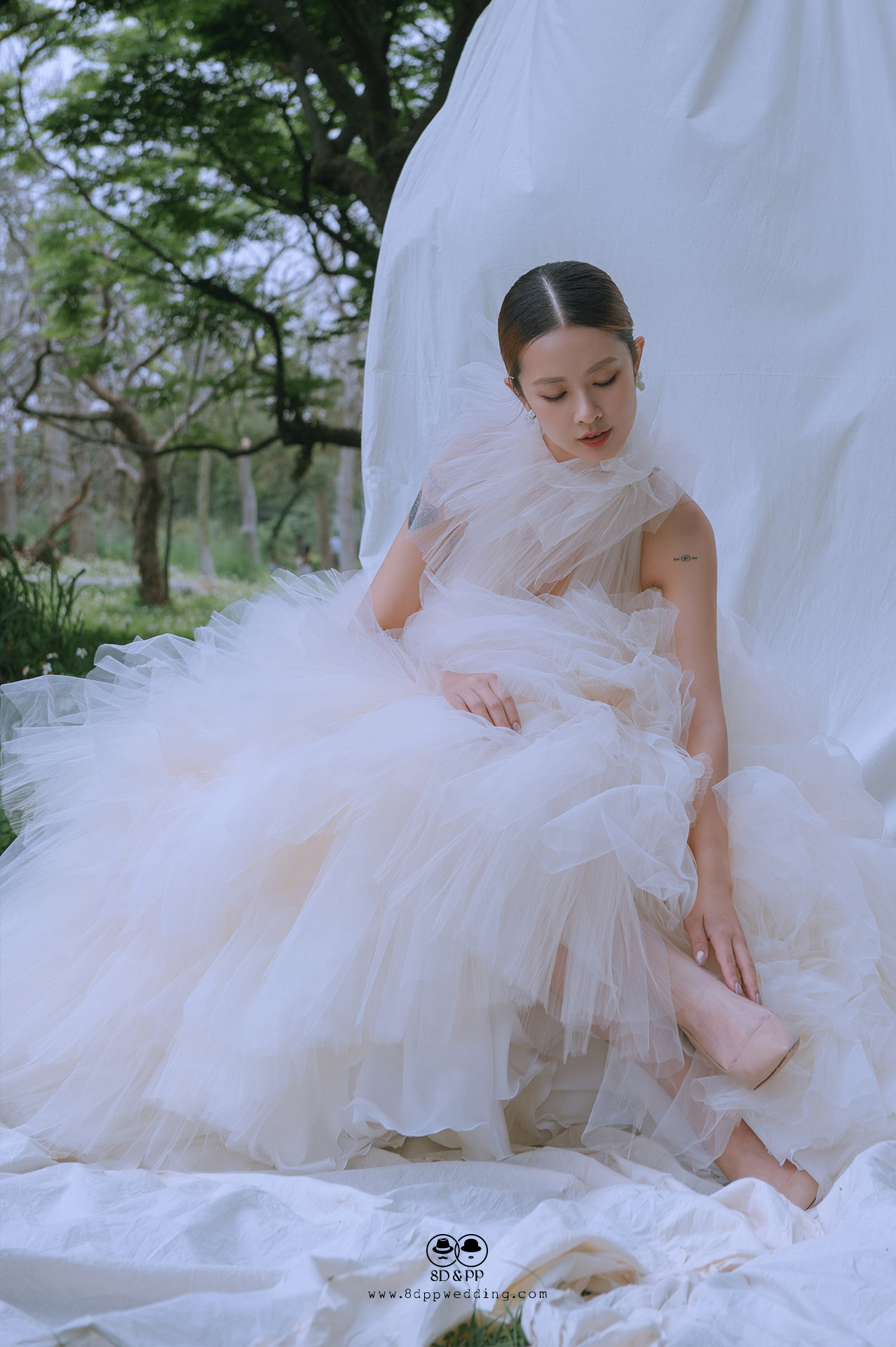 高級訂製款婚紗 | 奶杏蓬蓬裙禮服 | 禮服租借 | 量身訂製 | 台中婚紗 | 八田伴伴 手作禮服婚物所