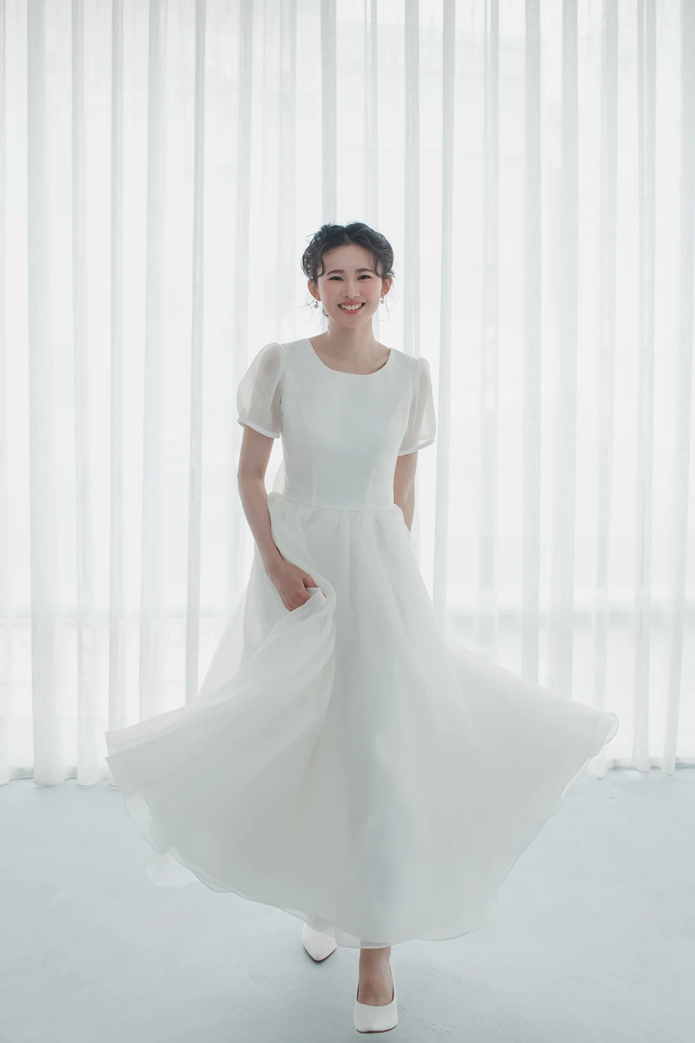 品牌婚紗 | 韓系圓領泡泡袖婚紗 | 禮服租借 | 量身訂製 | 台中婚紗 | 八田伴伴 手作禮服婚物所