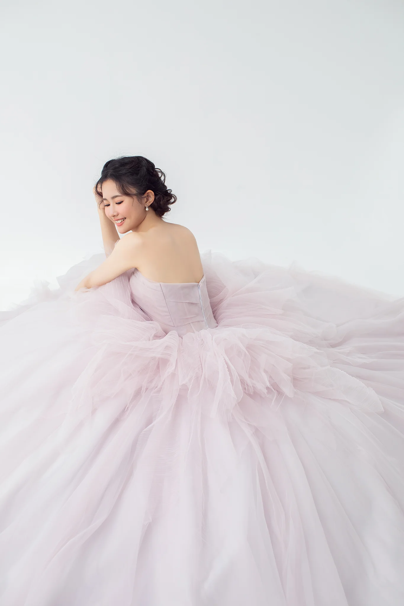 精品晚禮服 | 粉紫多層紗公主禮服 | 禮服租借 | 量身訂製 | 台中婚紗 | 八田伴伴 手作禮服婚物所