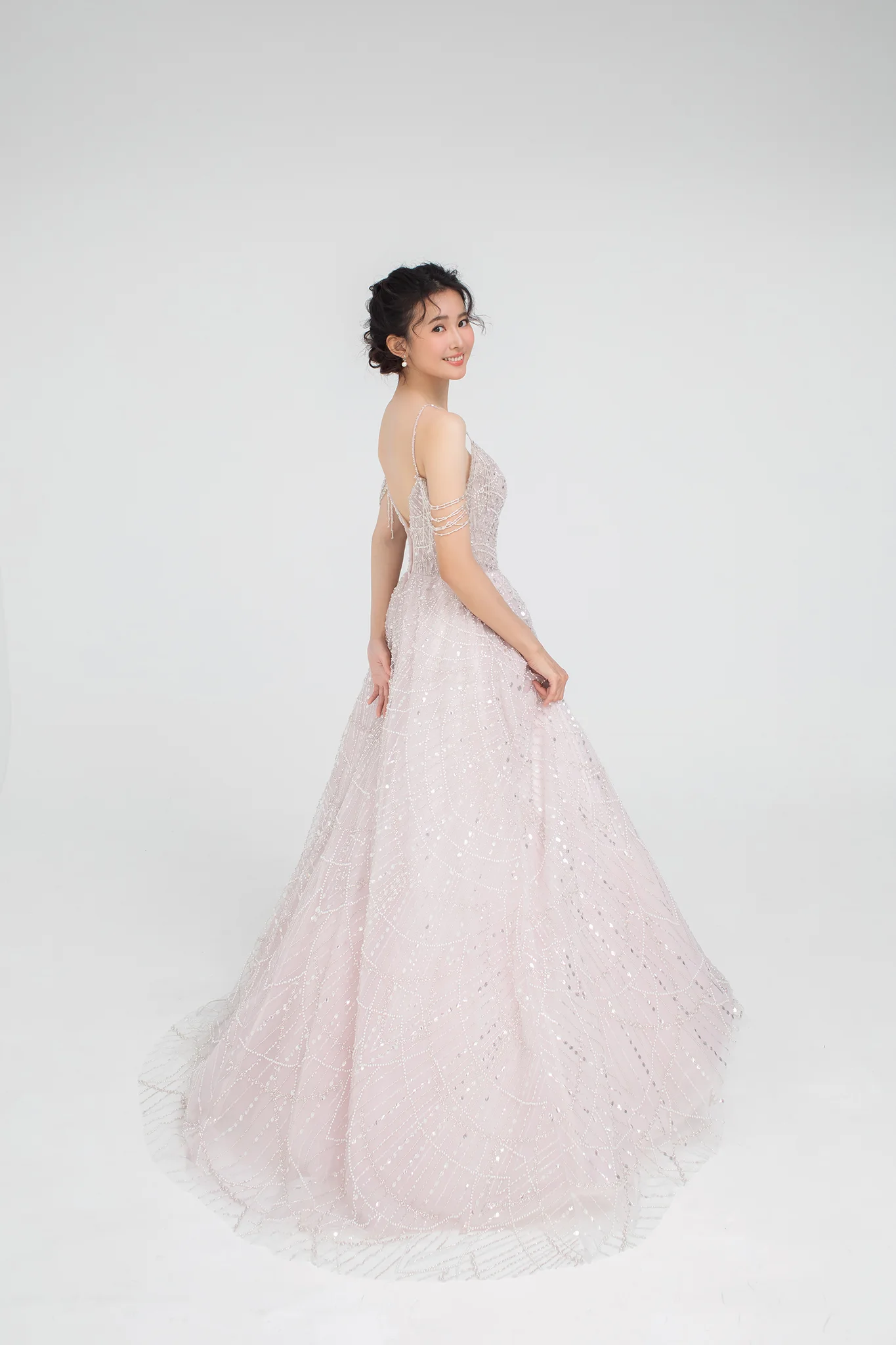 精品晚禮服 | 粉紫珠光A-Line禮服 | 禮服租借 | 量身訂製 | 台中婚紗 | 八田伴伴 手作禮服婚物所