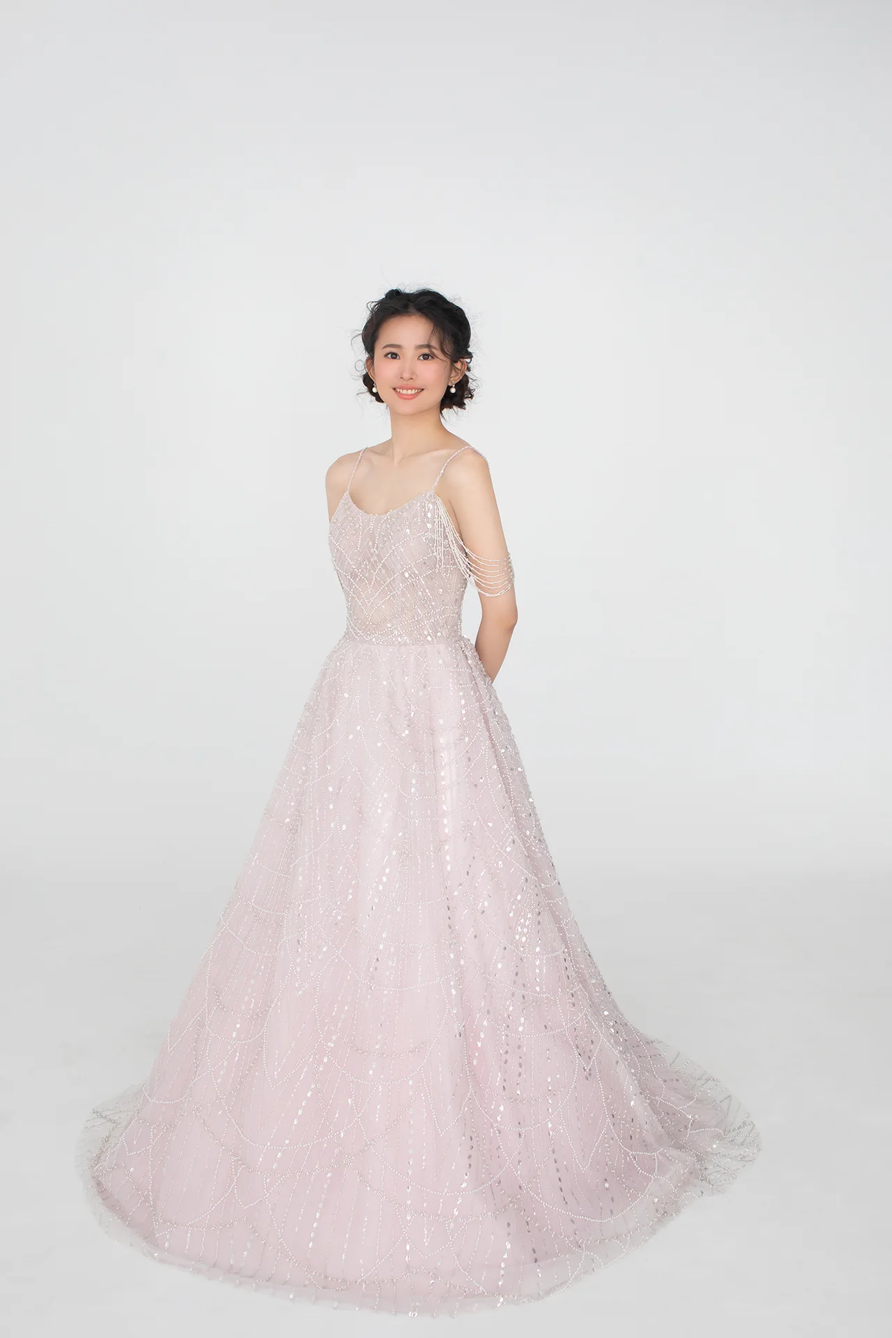 精品晚禮服 | 粉紫珠光A-Line禮服 | 禮服租借 | 量身訂製 | 台中婚紗 | 八田伴伴 手作禮服婚物所