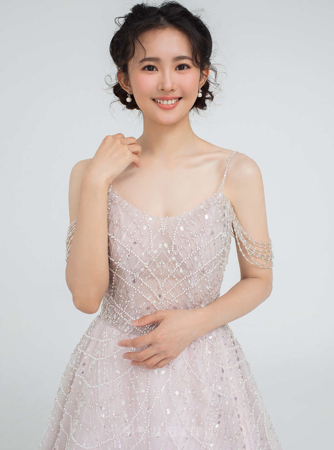 精品晚禮服 | 粉紫珠光A-Line禮服 | 禮服租借 | 量身訂製 | 台中婚紗 | 八田伴伴 手作禮服婚物所