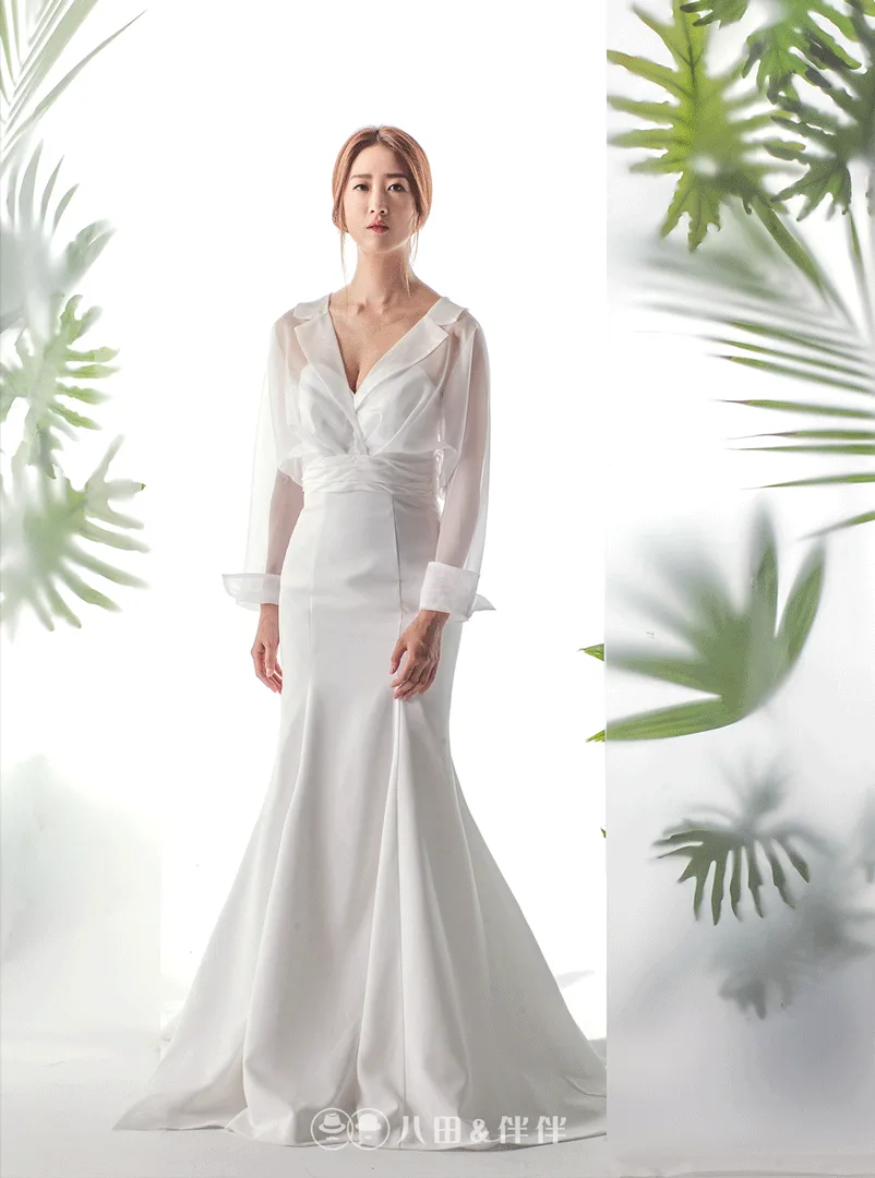 八田伴伴 | 線上禮服 | 兩穿式簡約魚尾婚紗
