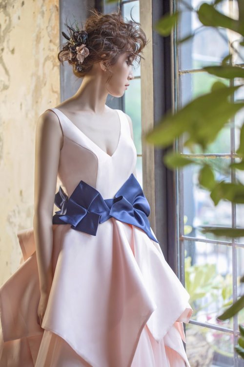 幸福商店 | Bridal Shop | B-W019 | 方型撞色蓬裙晚禮服