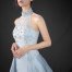 幸福商店 | Bridal Shop | B-W005 | 藍灰削肩緞面晚禮服